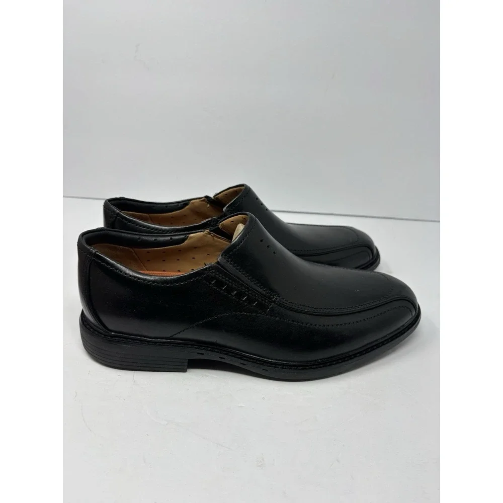 Clarks Unstructured Loafers Mens 9M Black Leather Square Toe Slip On 62156